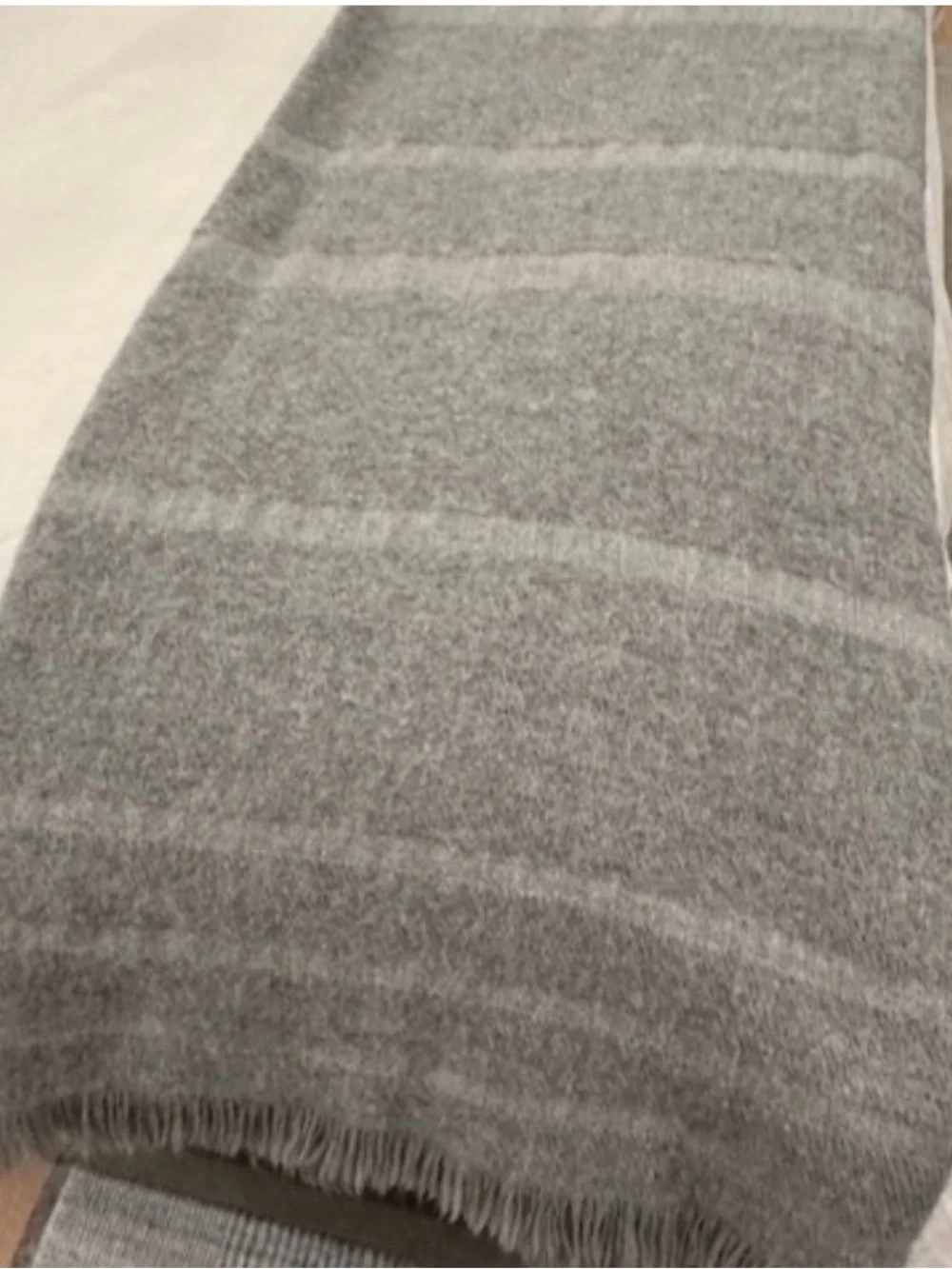 Alpaca stripe Restoration Hardware Gray Wool Bed Throw Blanket